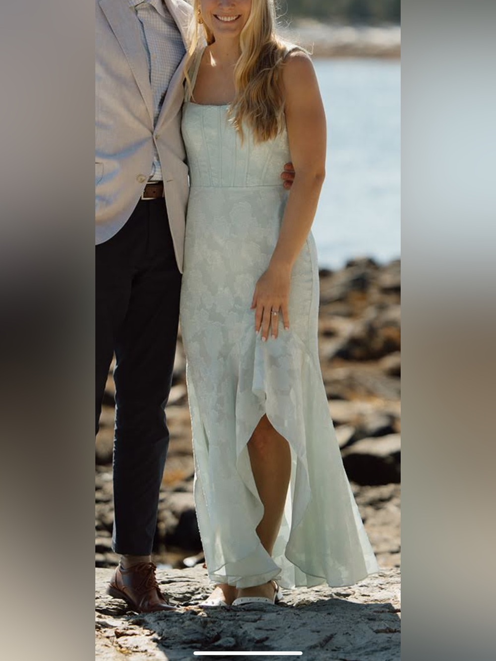 Azazie mint dress